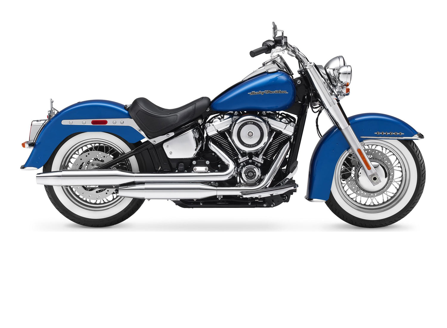 Harley Softail motorcycle with Bullet slip-on mufflers